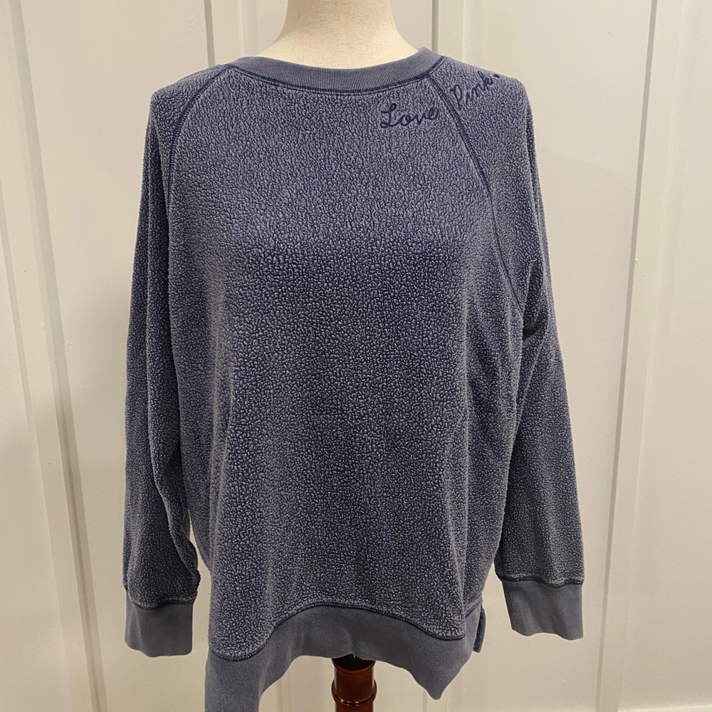 Victoria’s Secret Pink Blue Sweatshirt with Stitching Detail